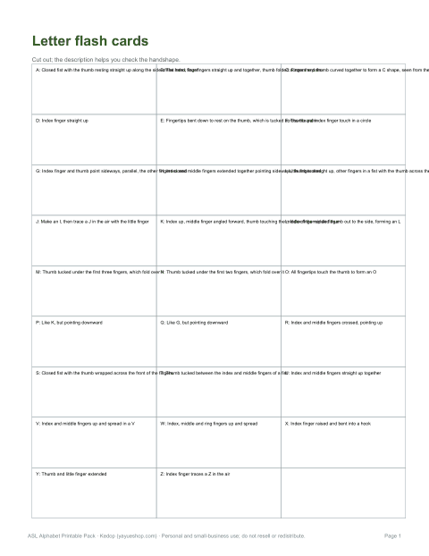 Preview of the first page of Flash cards (PDF)