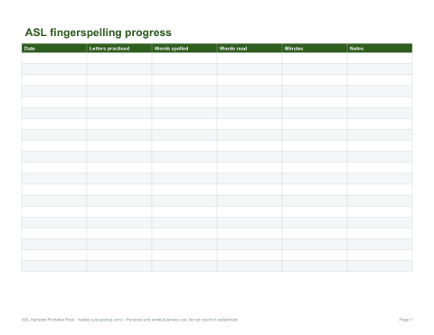 Preview of the first page of Progress tracker (PDF/DOCX/XLSX)